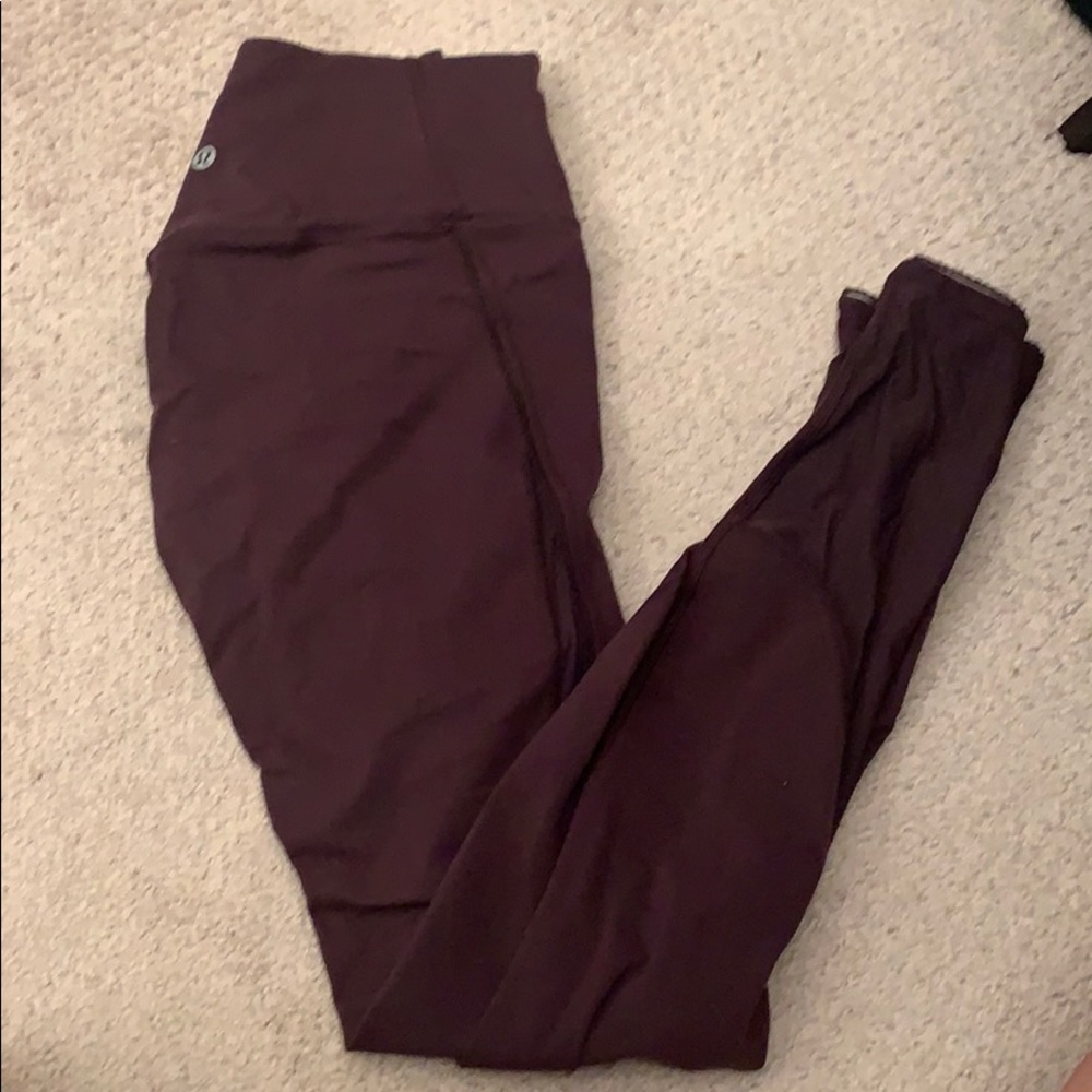 Lululemon Wine Colored Leggings 25”